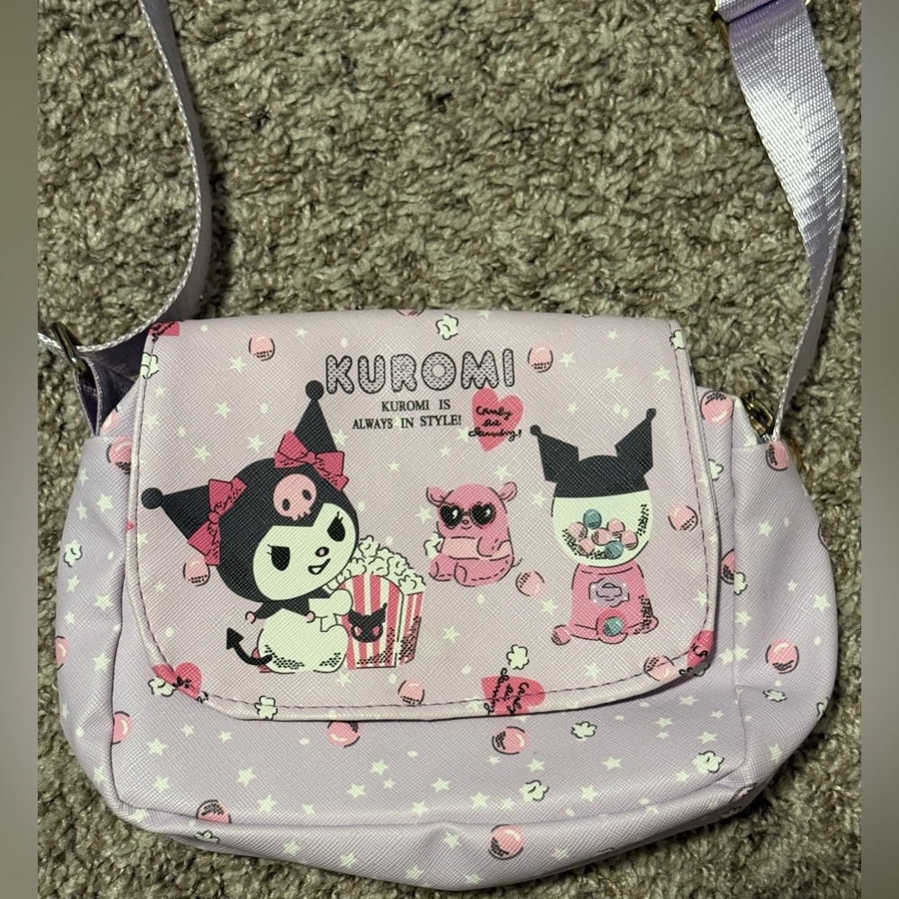 Kuromi Lavender Crossbody Bag
